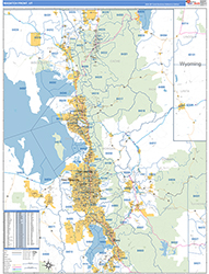 Wasatch Front Metro Area Wall Map Basic Style 2026